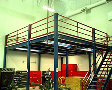 large mezzanine platform with stairs