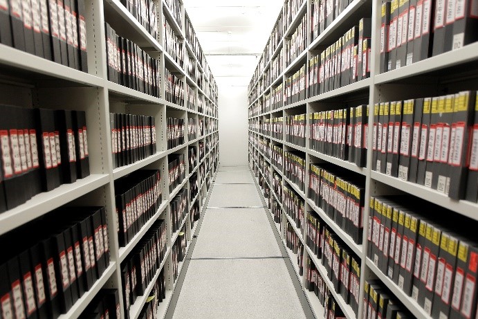shelving full of document archives
